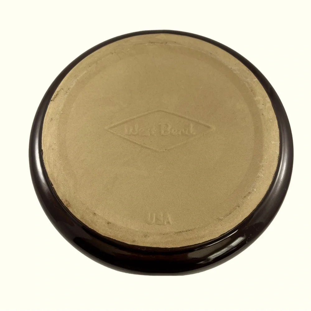 Vintage West Bend 2 QT Ceramic Stoneware Brown Glazed Bean Pot w/Recipe Booklet - Picture 6 of 9